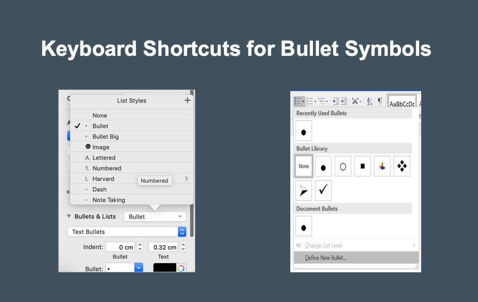 Keyboard Shortcut For Bullet Point Mac